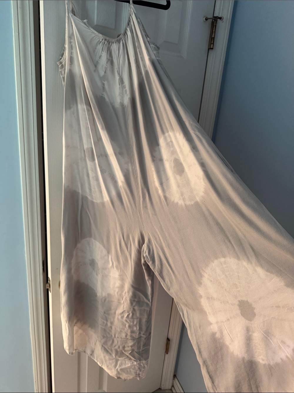 Three Bird Nest Cream Floral Tie-Dye Wide-Leg Jumpsuit